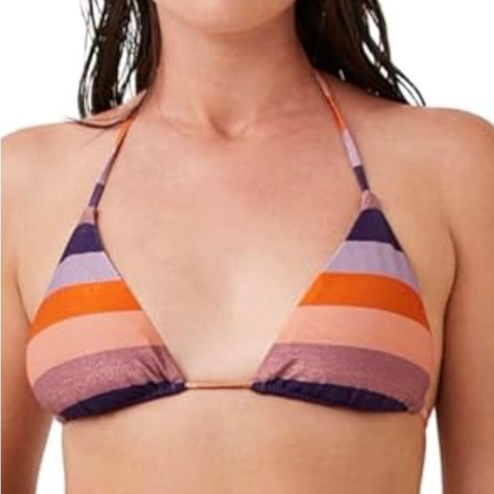 Gottex Luma Striped Triangle Bikini Top Size 12